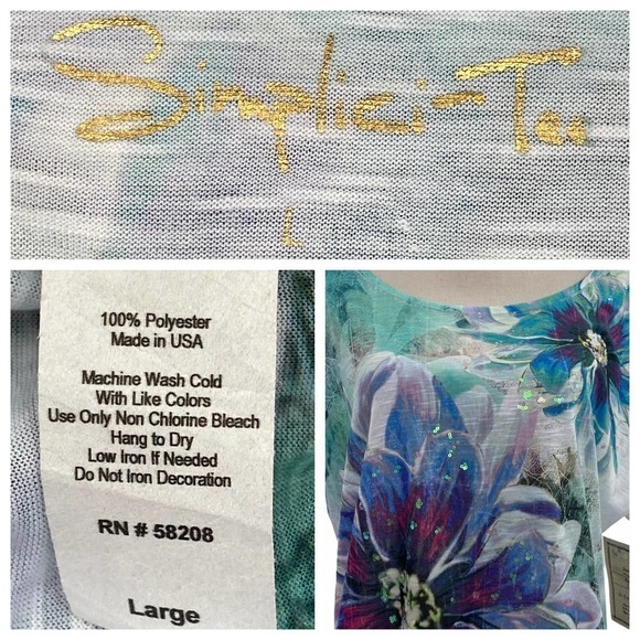 SIMPLICI-TEE Floral Multicolor Short Sleeve Blouse - Picture 12 of 12
